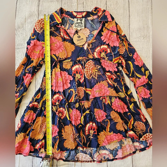 Jaase Women's Size XS Fall Floral Boho Flowy Hippie Top Rayon New w/ Tag - Picture 11 of 11
